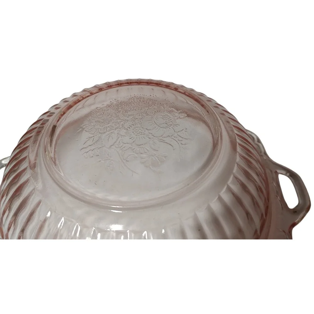 Vintage Anchor Hocking Serving Bowl Mayfair‎ Open Rose Pink Depression Glass